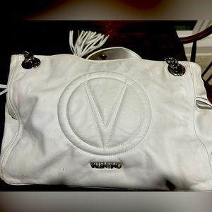 Valentino Verra Signature Tote Bag- White
